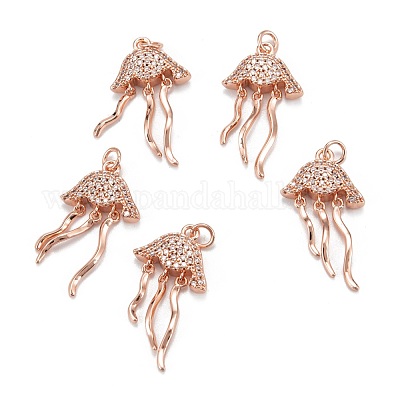 Латунные микропаве прозрачные подвески с фианитом ZIRC-P086-26-1