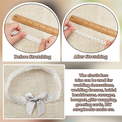 40 м нейлоновых эластичных двухсторонних кружевных лент пико OCOR-WH0101-47B-1