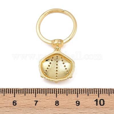 Латунные микро проложить пальцев кольца кубического циркония&nbsp;LS-RJEW-C145-05B-G-1