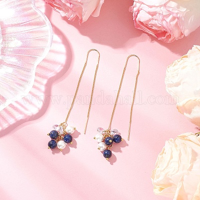 Нить для ушей из ракушек и жемчуга EJEW-JE06499-02-1