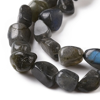 Натуральные нити бус из ларвикита G-A208-08-1