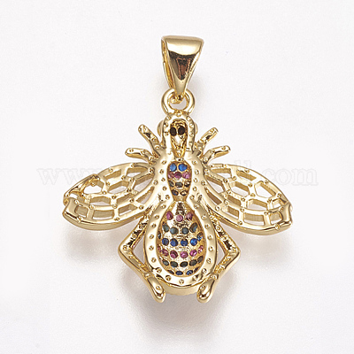 Латунные микро проложить кубического циркония подвески ZIRC-A009-06G-1