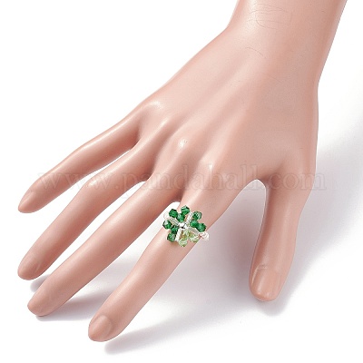 Снежинки кольца на пальцы RJEW-TA00023-01-1