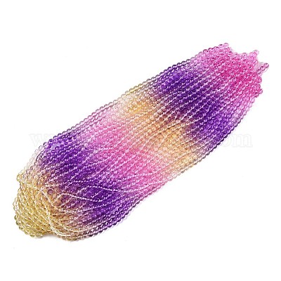 Выпечка расписные прозрачные стеклянные бусины DGLA-M001-8mm-09-1