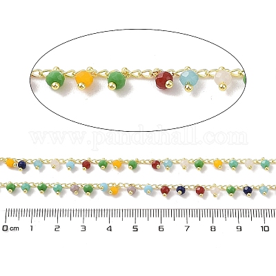 Цепочка из латуни и стекла CHC-A009-05G-03-1