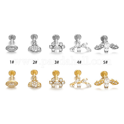 G23 титановые микропаве прозрачные кубические циркониевые лабреты WG4B733-09-1