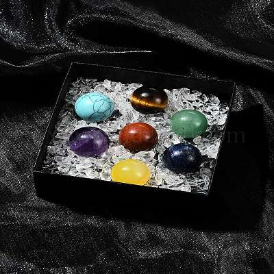 Лечебные круглые украшения из натуральных и синтетических драгоценных камней AJEW-FS0001-13B-1