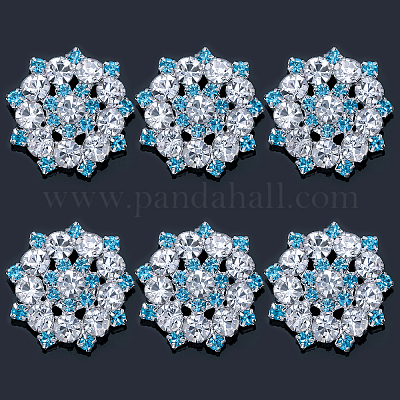 6 шт. пуговицы со стразами из сплава с 1 отверстиями BUTT-CA0001-16B-1