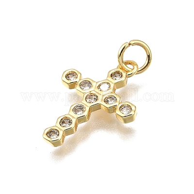 Латунные микро проложить кубического циркония подвески KK-Z100-44G-01-1