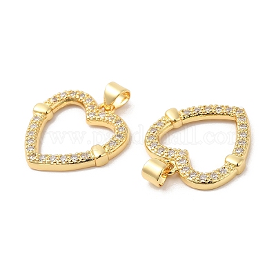 Латунные микропаве прозрачные подвески с фианитом ZIRC-L103-013G-1