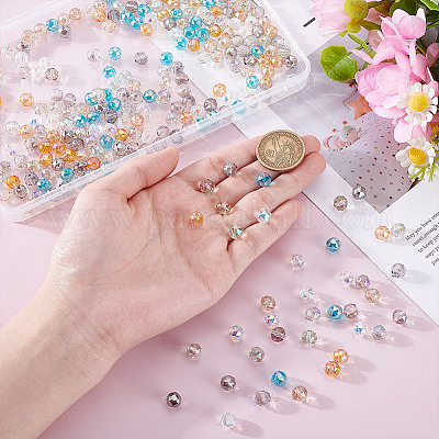 280 шт. 7 цвета гальванические прозрачные стеклянные бусины EGLA-GA0001-44-1