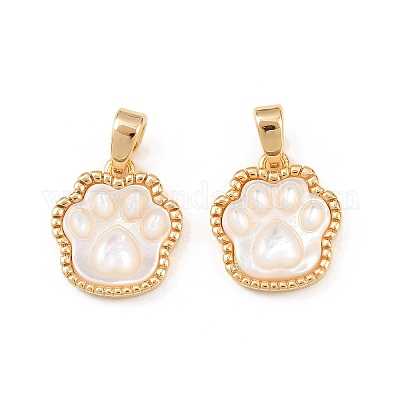 Натуральные белые ракушки с отпечатками лап KK-H524-17G-1