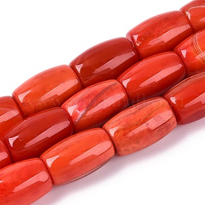 Окрашенные естественный агат бисер пряди G-T144-34-1