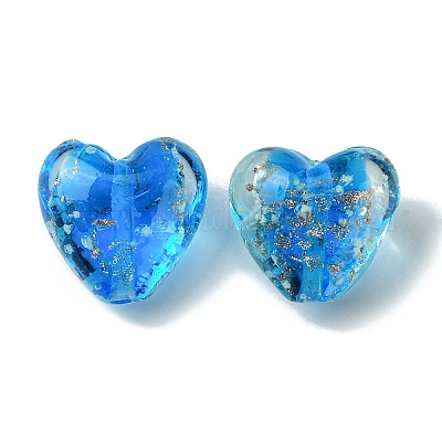 Светящиеся бусины лэмпворк из золота и песка ручной работы FOIL-B001-03A-1