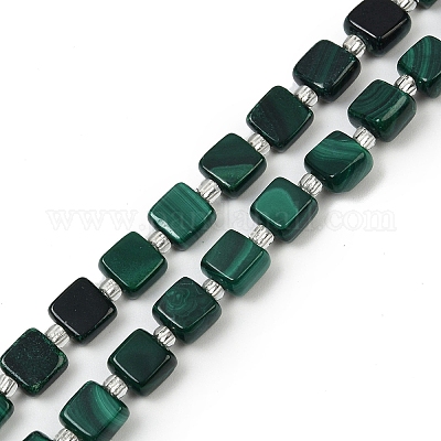 Природного малахита бисер нитей G-L630-A01-7x7mm-1