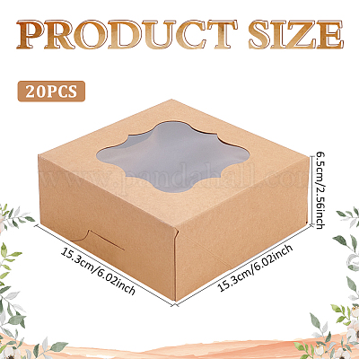 20 квадратная коробка для хранения конфет из крафт-бумаги CON-BC0007-43-1