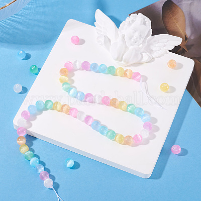 1 нить бусины из натурального селенита&nbsp;G-TA0002-88B-1