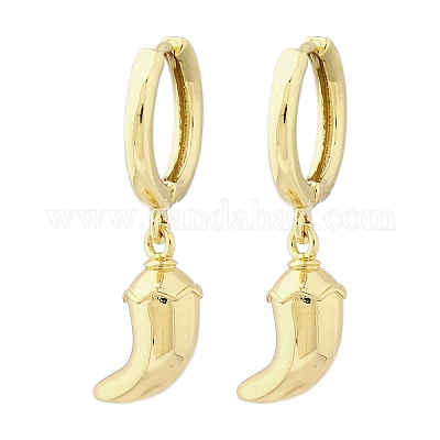 Серьги-кольца из латуни цвета чили EJEW-Q015-17G-1