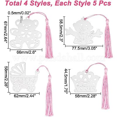 20 шт. 4-х стилевые закладки из нержавеющей стали OFST-CA0001-02B-1