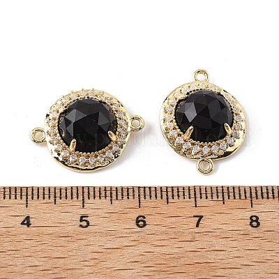 Подвески с граненым соединителем из натурального обсидиана G-H323-03G-08-1