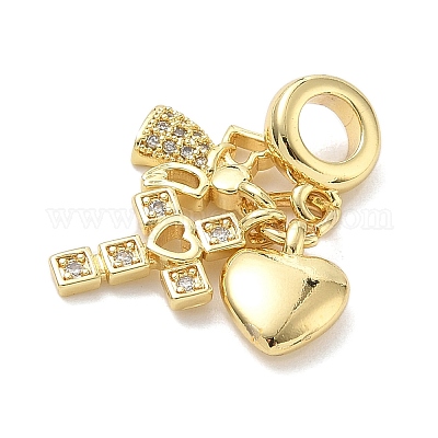 Латунь микропаве прозрачный кубический цирконий европейские подвески с подвесками&nbsp;LS-KK-K368-33G-1