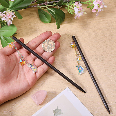 2шт деревянная палочка для волос&nbsp;OHAR-CA00002-1