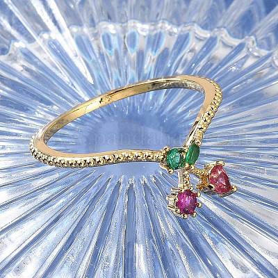 Латунные микро проложить пальцев кольца кубического циркония RJEW-Z102-01G-1