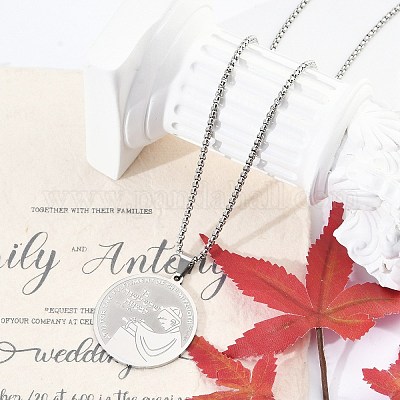 201 нержавеющая сталь плоская круглая с подвеской в виде мальчика NJEW-R013-05P-1