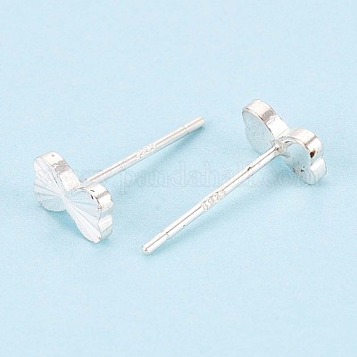 Серьги-гвоздики с бантом из стерлингового серебра STER-N017-15S-1