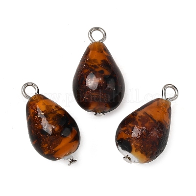 Ручной работы подвески золотые бусины песка PALLOY-JF04372-01-1