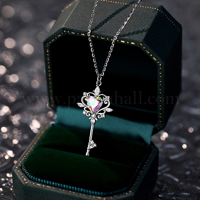 Ключ 925 ожерелья с подвеской из стерлингового серебра с микропаве из кубического циркония FS-WG0FCDD-02-1