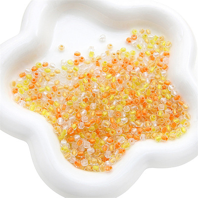 100 шт. прозрачные стеклянные бусины с цветной внутренней поверхностью&nbsp;GLAA-P061-01D-1