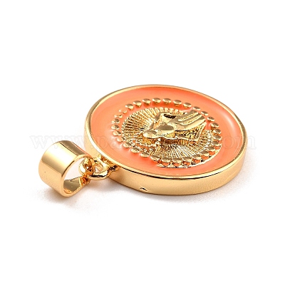 Латунь эмаль подвески KK-P209-03G-07-RS-1