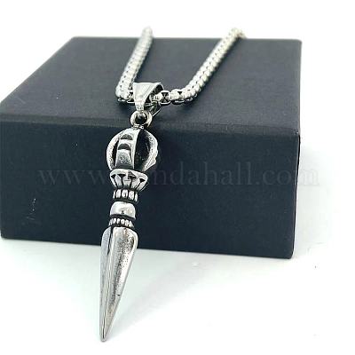 Ожерелья с подвеской в виде кинжала из нержавеющей стали в винтажном стиле для унисекс-готических украшений XL8966-1