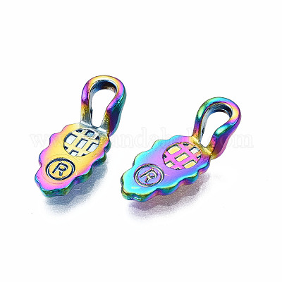 Приклеиваемые плоские подушечки из сплава радужного цвета для изготовления подвесок PALLOY-N163-104-NR-1