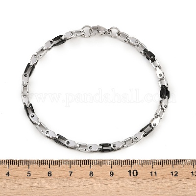 Браслеты-цепочки из нержавеющей стали 201 звено для мужчин и женщин BJEW-B143-03PB-1