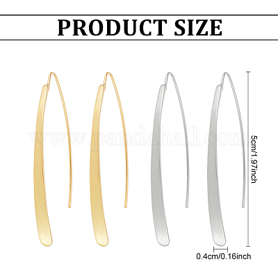 2 пара двухцветных овальных и прямоугольных серег-подвесок из сплава для женщин EJEW-FI0001-10-1