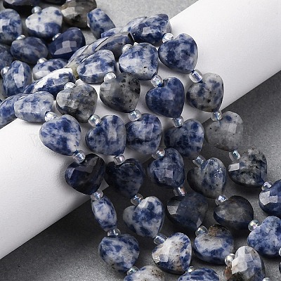 Натуральное синее пятно нитки из бисера яшмы&nbsp;G-P570-E19-01-1