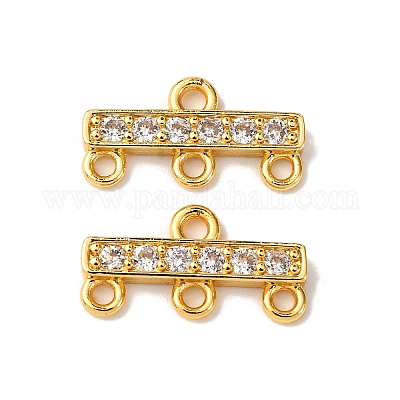 Покрытие стойки латунь микро паве прозрачный кубический цирконий прямоугольная люстра компоненты звенья KKB-L215-037G-1