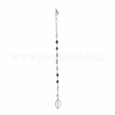 Природные и синтетические драгоценные камни маятники с заостренными чакрами PALLOY-JF02089-1