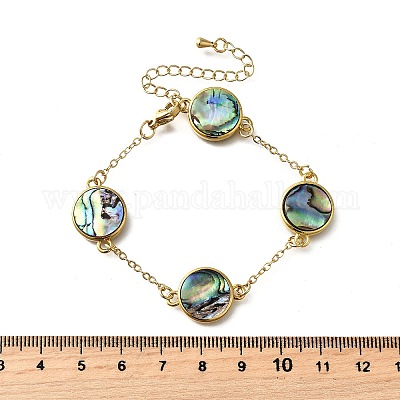 Браслеты из латунных ракушек-абалонов BJEW-D315-01G-1