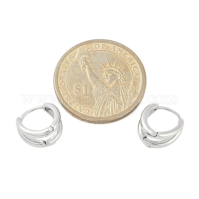 Серьги-кольца Huggie Hoop из нержавеющей стали 304 для женщин EJEW-C096-42P-01-1