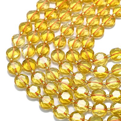 Синтетические цитрин бусы пряди G-C116-A128-01-1