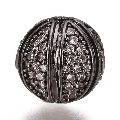 Perline zirconi micro pave  in ottone&nbsp;ZIRC-E158-09B-1