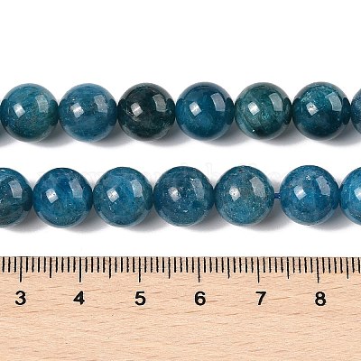 Круглые бусины пряди природного апатита G-K068-04-10mm-1