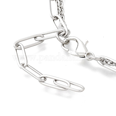 2 шт. 2 стиля браслетов из нержавеющей стали 304 с цепочкой и скрепками BJEW-JB12331-1