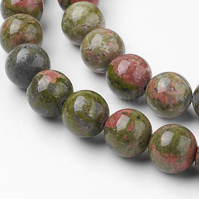 Природные Unakite шарик нити G-G735-67-10mm-1