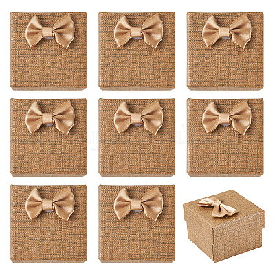 Квадратные картонные бумажные подарочные коробки для хранения колец CON-TAC0001-17E-1