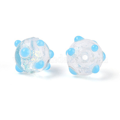 Нити из фольгированных бусин лэмпворк ручной работы FOIL-T008-02D-1