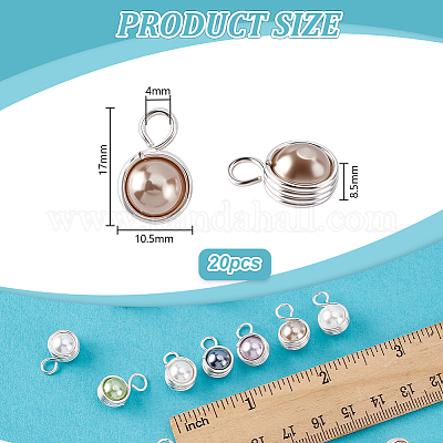 20 шт. подвески из круглой медной проволоки с ракушками и жемчугом PALLOY-PHE00006-1